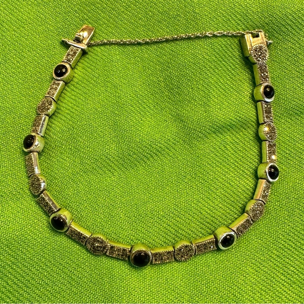 Vintage Marcasite and onyx bracelet